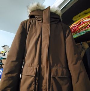 Uniqlo brown down coat